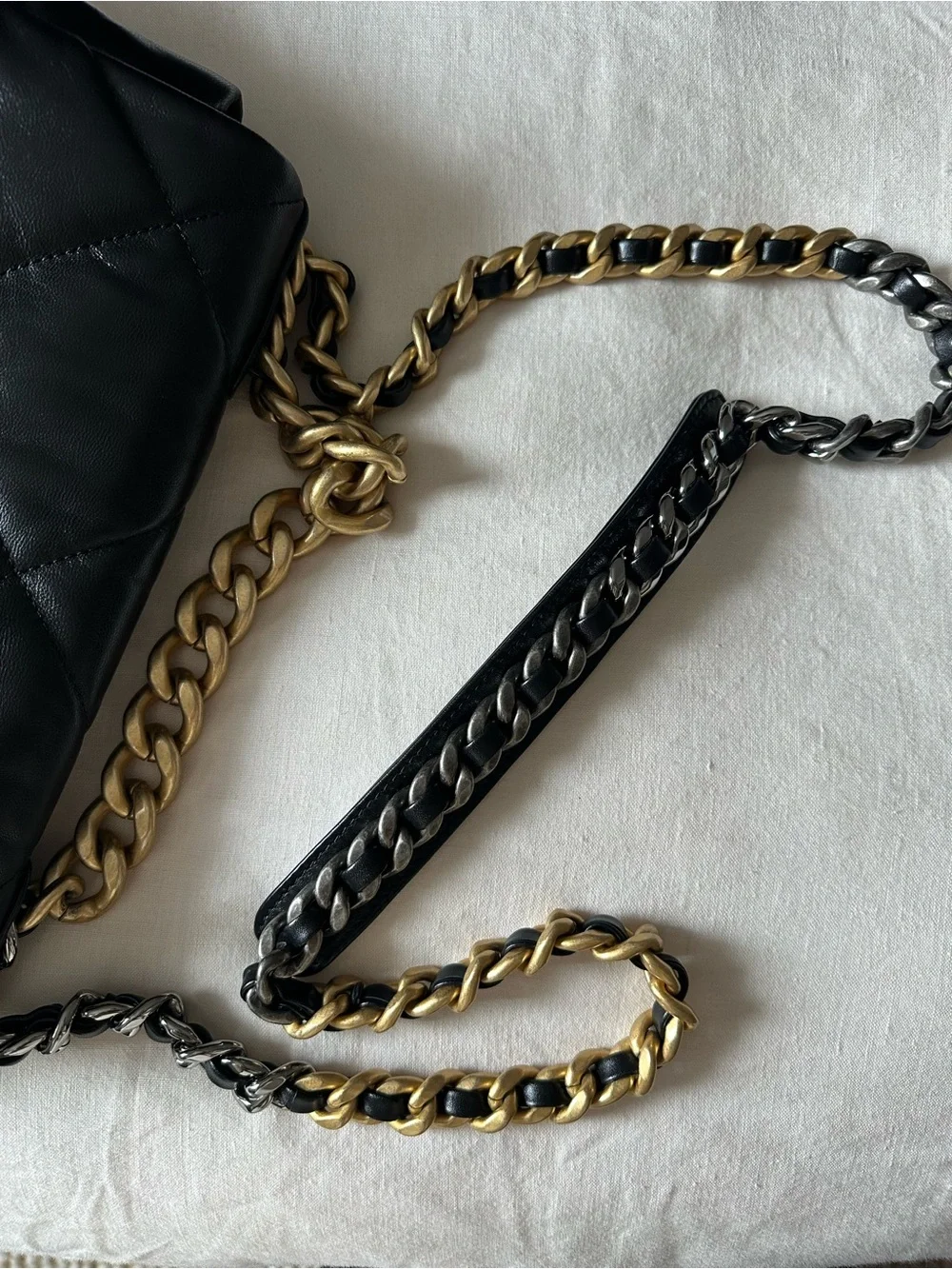 Chanel 19 Large Flap Bag – Black Shiny Lambskin